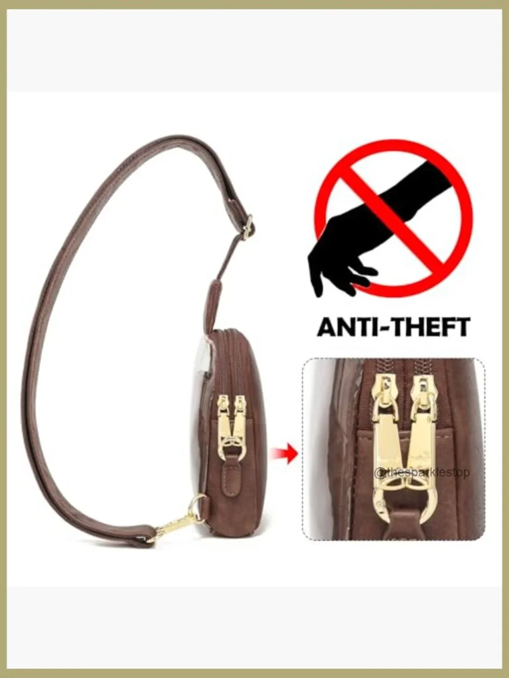 Touchscreen Sling Bag Faux Leather Anti-theft RFID Crossbody Cell Phone Purse